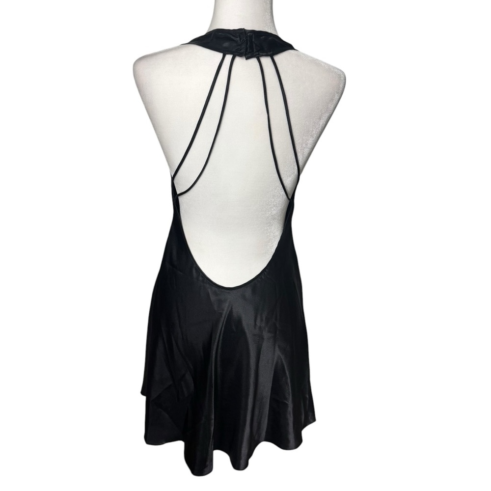 Fredericks Of Hollywood Womens Satin Slip Dress Nightie Sz Medium Black Negligee